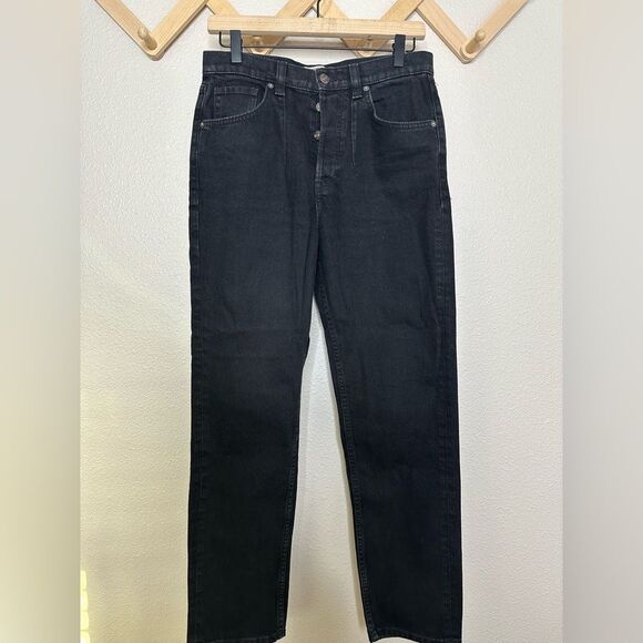 Free People We The Free Straight Leg Black Jeans Sz 27 - Picture 1 of 8
